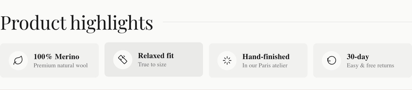 Product highlights